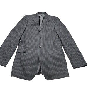 BANANA REPUBLIC Men's Black Stripe Gray Blazer Sport Coat Jacket Cotton Size 38R